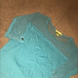 Teal see-through shirt
